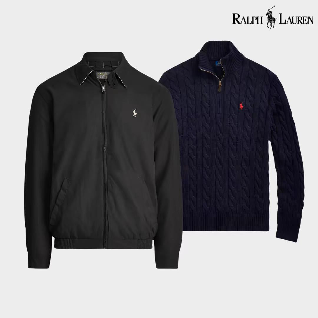 Ensemble R&L : Blouson aviateur + Pull à col zippé offert