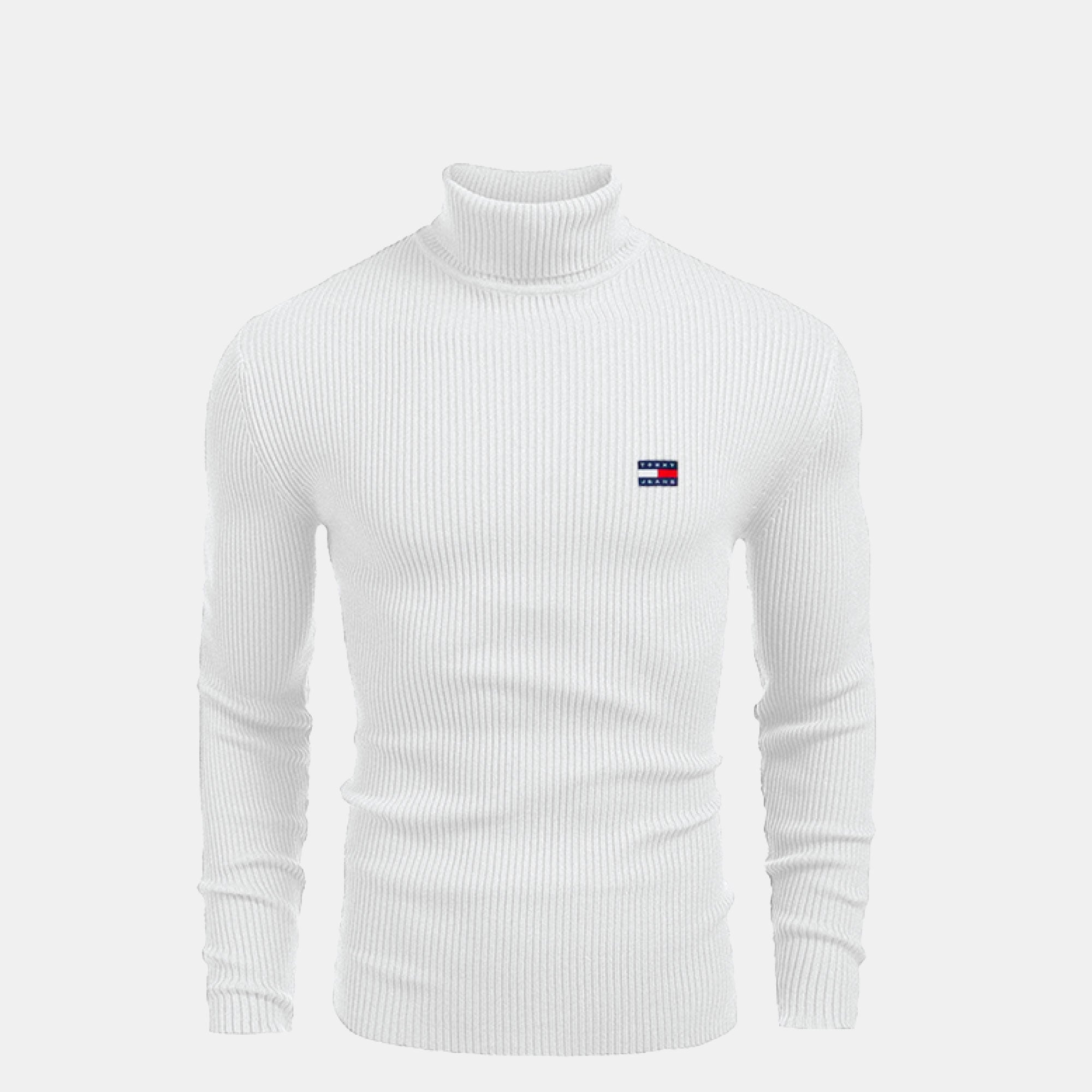 Pull en laine à col roulé et torsades TH