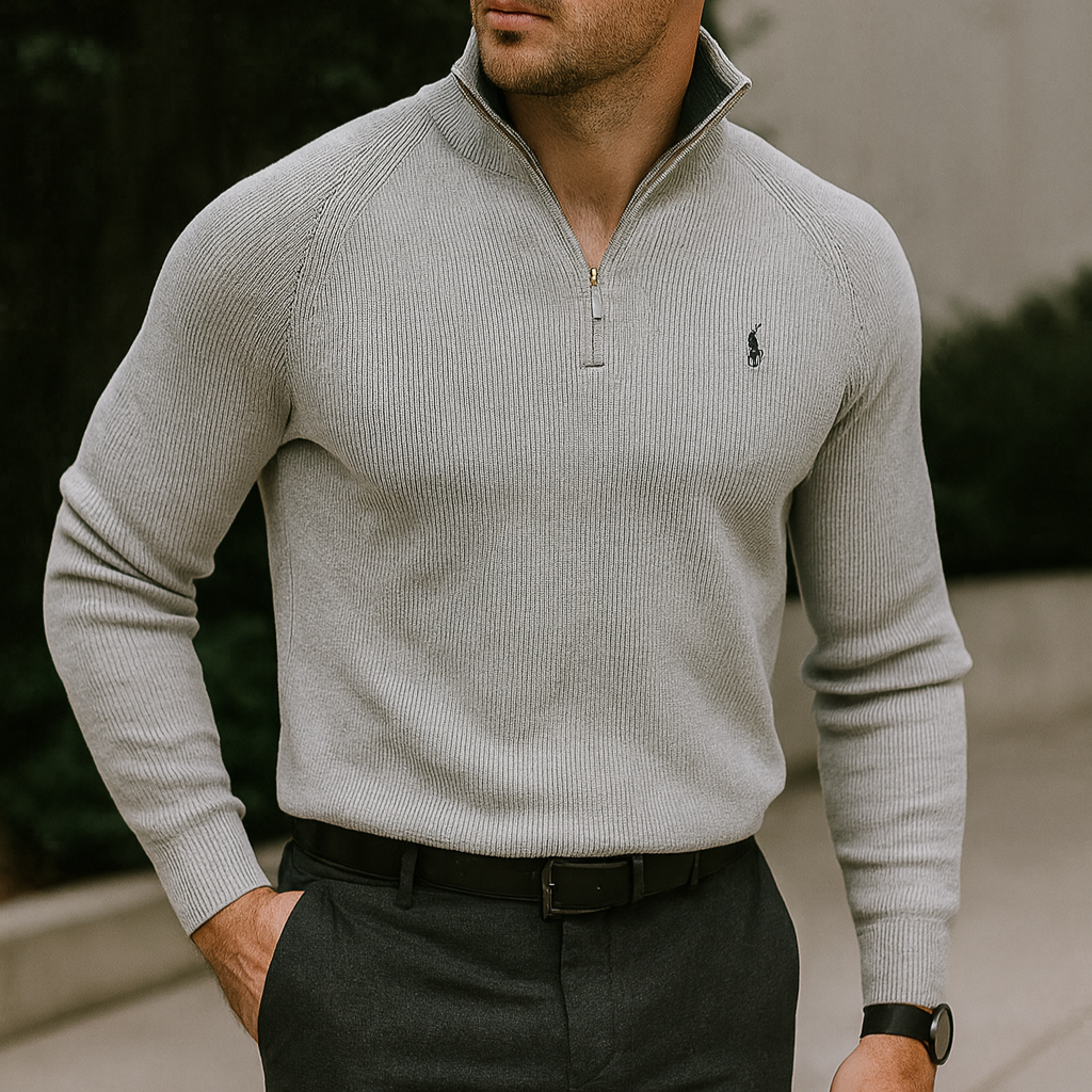 Pull à col zippé R&L + Montre offerte