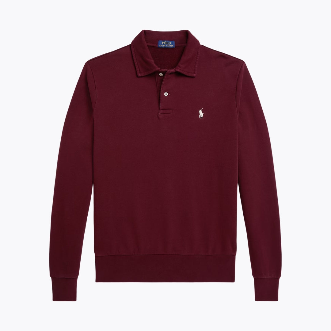 Sweat-shirt à col en polaire bouclée RL
