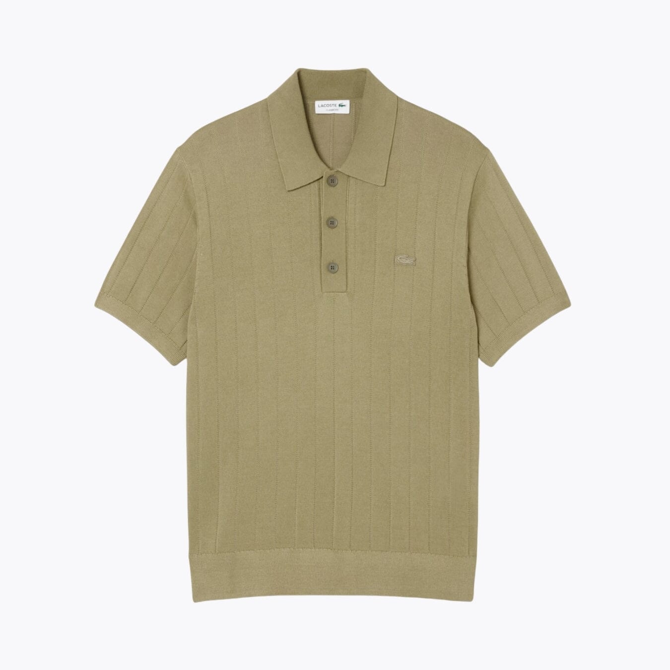 Pull polo à col côtelé en maille fluide LC