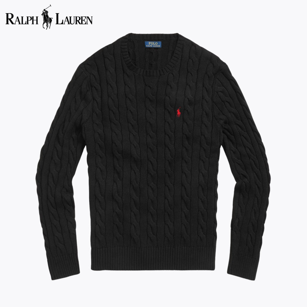 Pull en coton à torsades RL