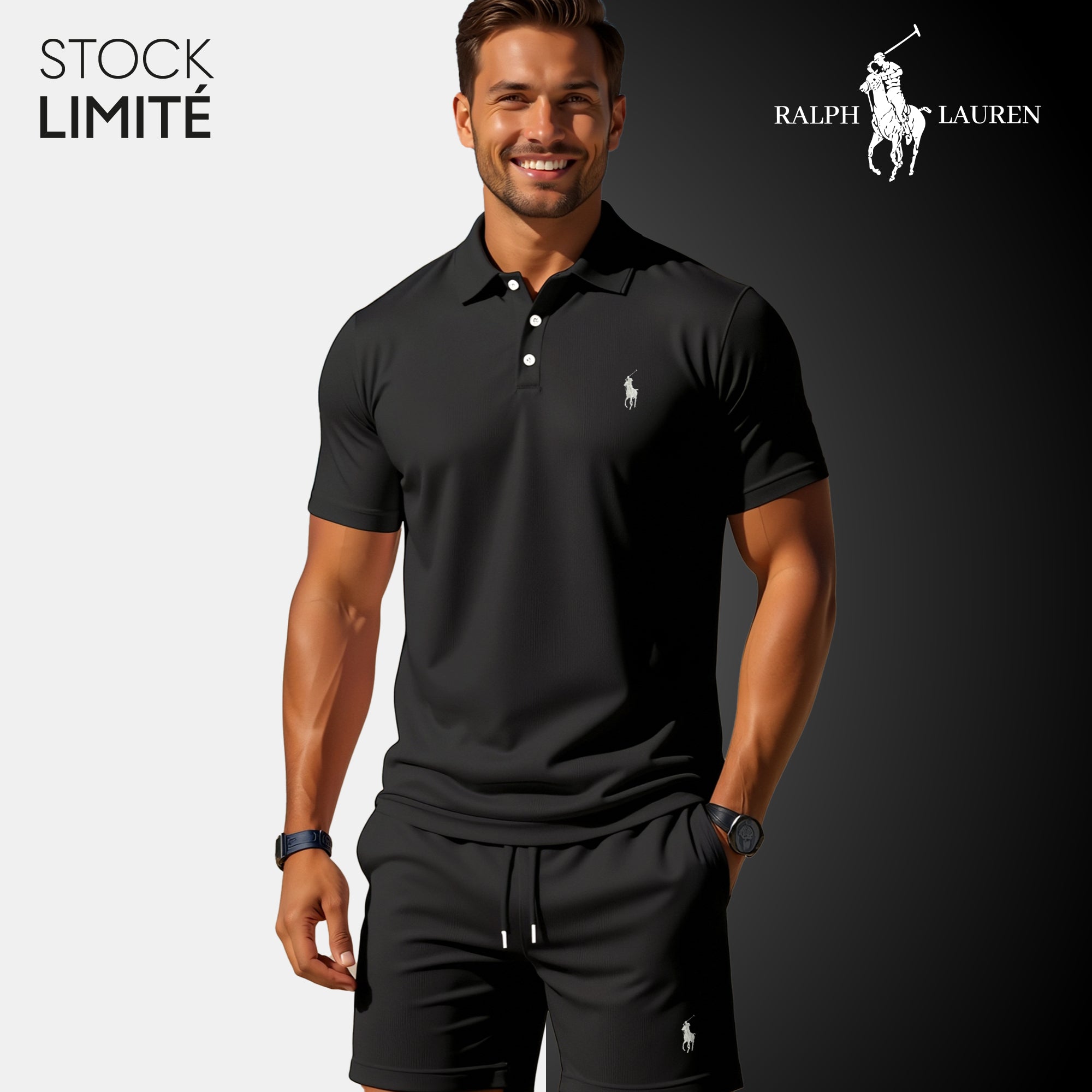 Ensemble polo et short RL pour homme | Édition limitée