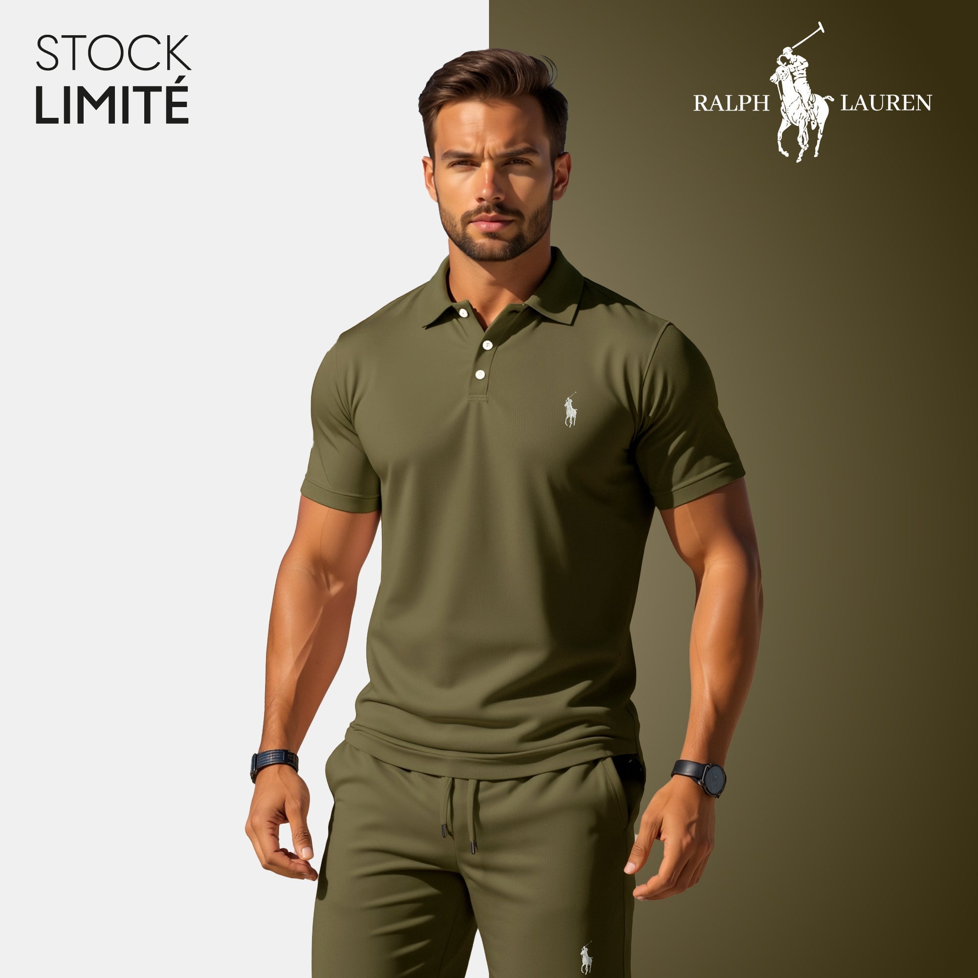 Ensemble polo et short RL pour homme | Édition limitée