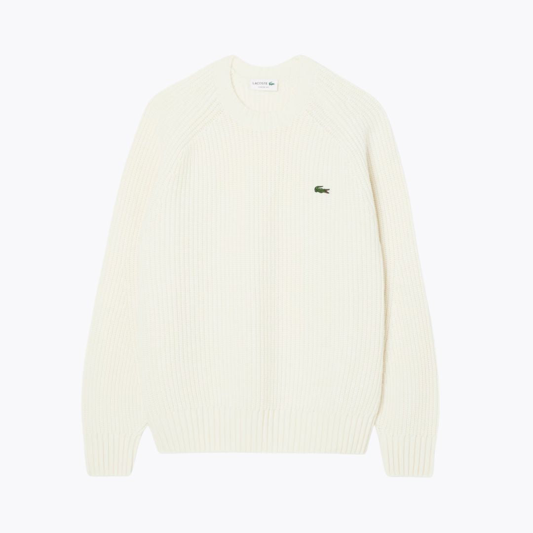Pull à col rond en laine cardée épaisse LC