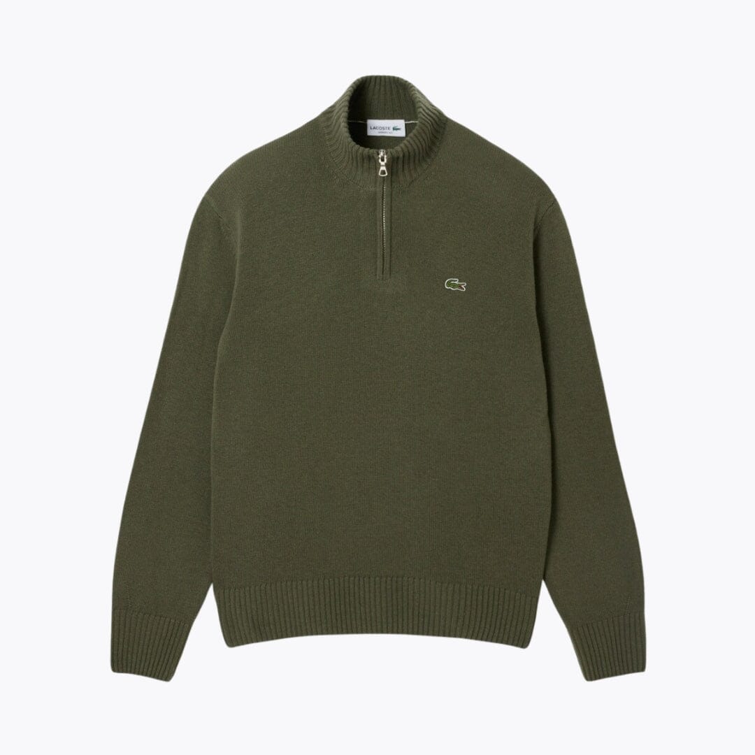 Pull en laine cardée à col montant zippé LC