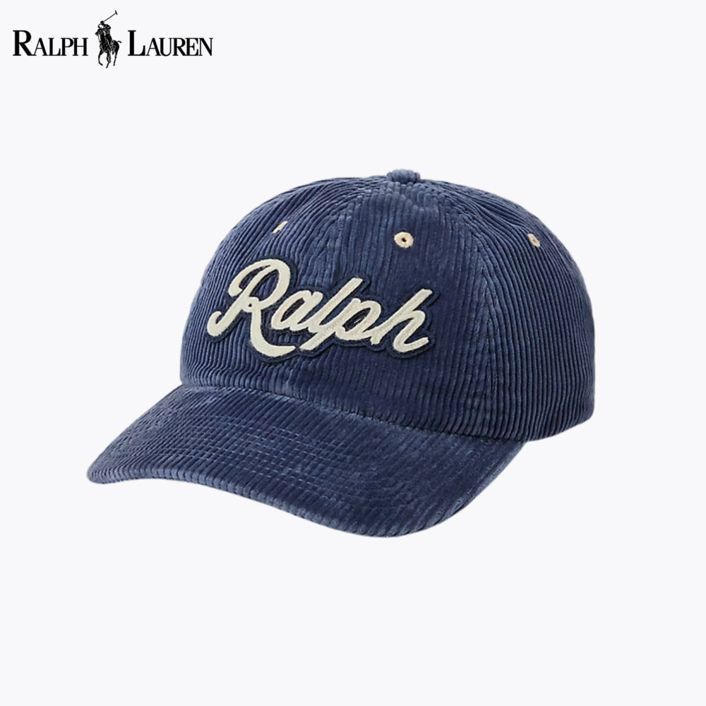 Casquette en velours côtelé avec logo RL