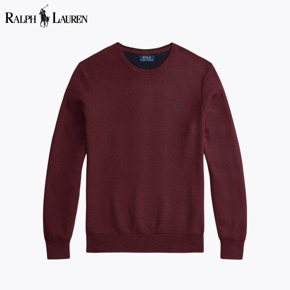 Pull en maille de coton RL à col rond
