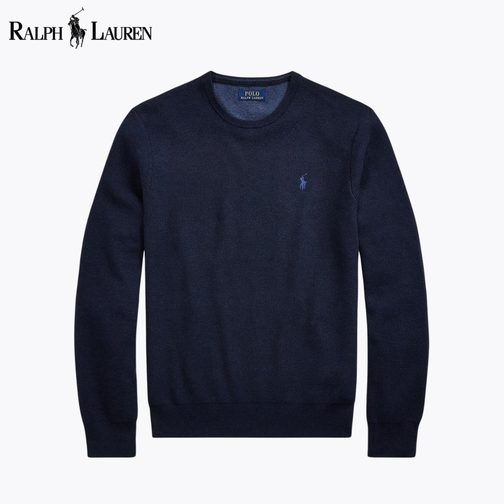 Pull en maille de coton RL à col rond