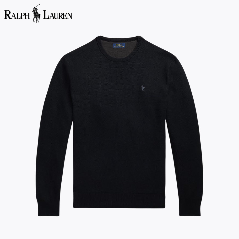 Pull en maille de coton RL à col rond