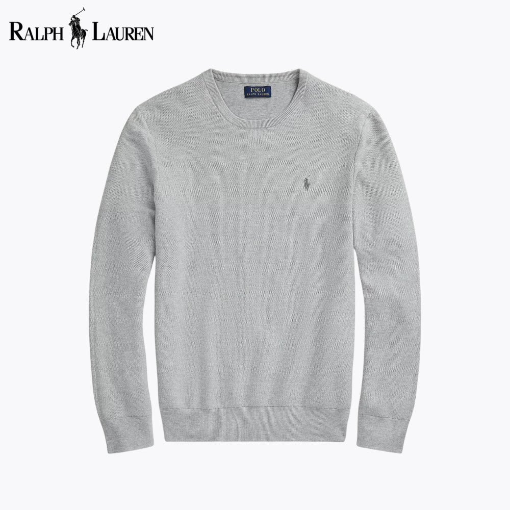 Pull en maille de coton RL à col rond