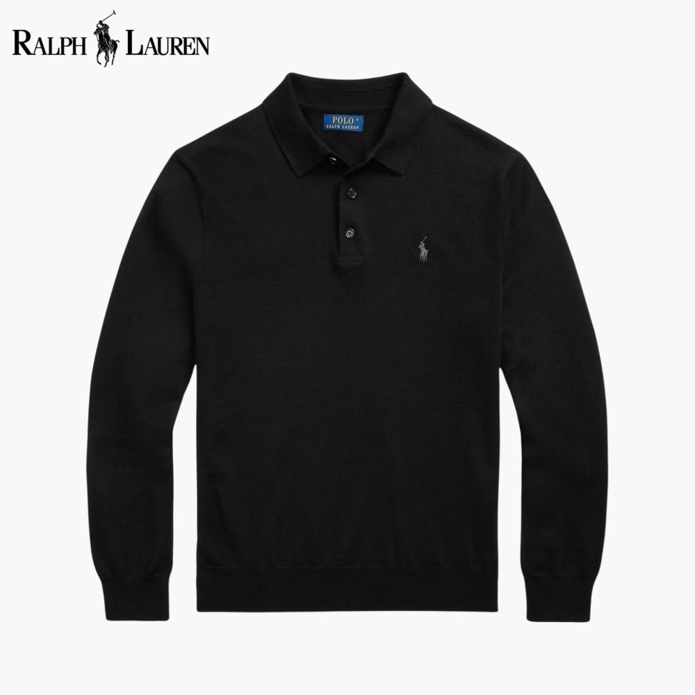 Pull à col polo en laine RL
